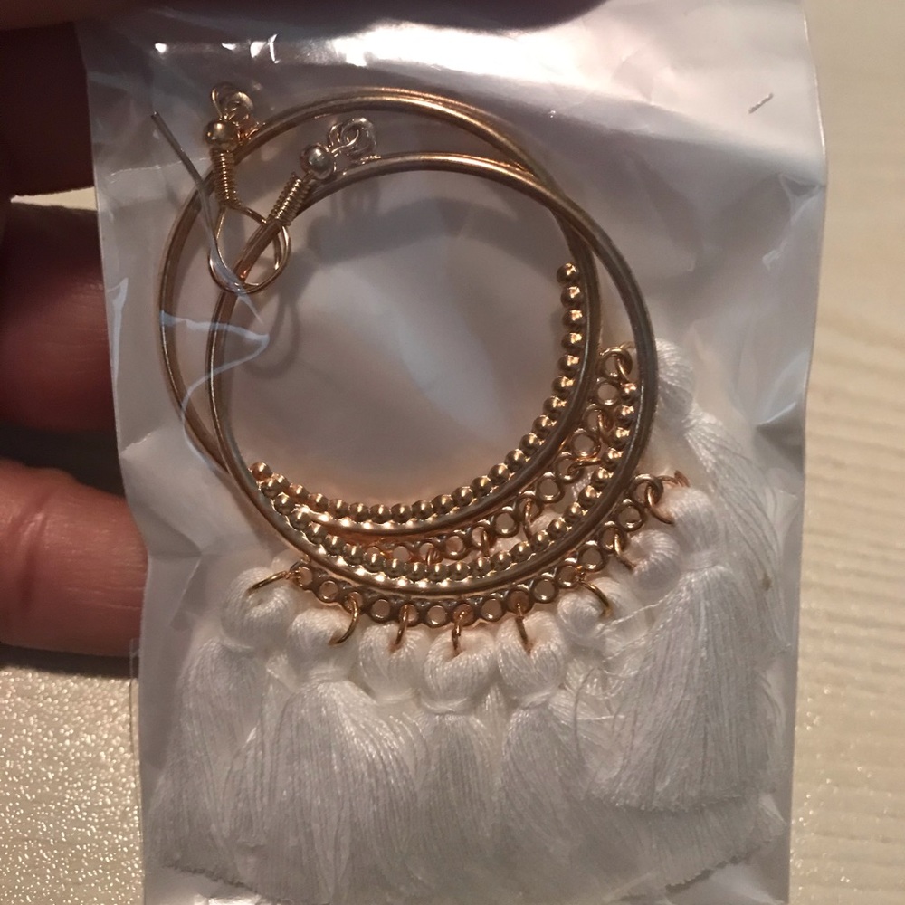 New in pack tassel earrings. Never worn. White.